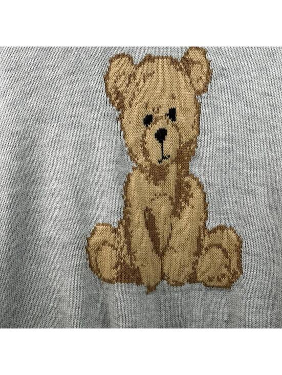 Aeropostale Teddy Bear Knit Gray Sweater Coquette Small Cute - Picture 2 of 9